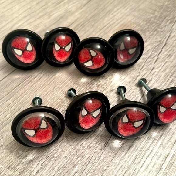 HP ๐ฅณ๐ Pottery Barn Spider-Man Dresser Cabinet Door Knobs Pulls Marvel Comics - Picture 3 of 8